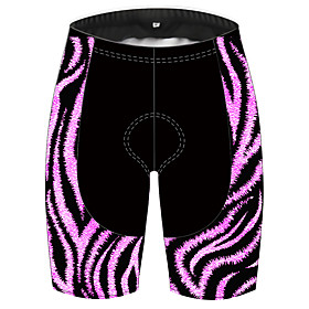 21Grams Women's Cycling Shorts Spandex Bike Shorts Pants Padded Shorts / Chamois Quick Dry Breathable Sports Stripes 3D Violet Mountain Bike MTB Road Bike Cycl