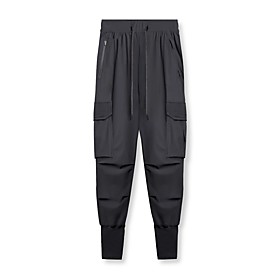 Men's Cargo Sports Outdoor Sports Casual Sports Pants Tactical Cargo Pants Solid Colored Full Length Sporty Black Khaki Dark Gray Light Green