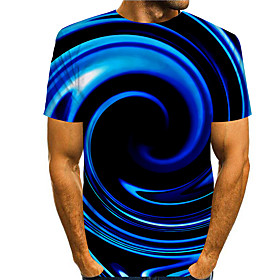 Men's T shirt Shirt 3D Print Graphic Print Short Sleeve Daily Tops Basic Casual Round Neck Black / Summer