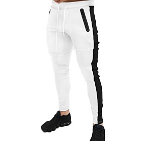 Men's Chino Sports Outdoor Sports Casual Sports Pants Sweatpants Pants Solid Color Full Length Sporty White Black Blue