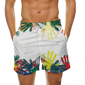 Men's Casual Designer Quick Dry Breathable Beach Swimming Pool Bermuda shorts Board Shorts Pants Rainbow Abstract Graphic Prints Short 3D Print Drawstring Elas