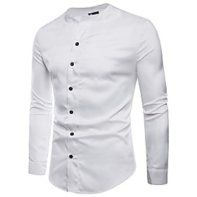 Men's Shirt Solid Colored Long Sleeve Daily Tops Exaggerated Boho White Black Red