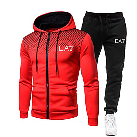 Men's 2 Piece Full Zip Tracksuit Sweatsuit Casual Athleisure 2pcs Winter Long Sleeve Moisture Wicking Breathable Soft Fitness Gym Workout Running Active Traini