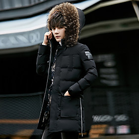 Men's Coat Causal Winter Coat Regular Fit Jacket Solid Color Black