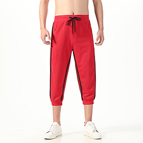 Men's Sports  Outdoors Casual / Sporty Chinos Sweatpants Pants Color Block White Black Red Dark Gray