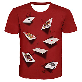 Men's T shirt Graphic Simulation Plus Size Print Short Sleeve Casual Tops Basic Exaggerated Black Purple Red