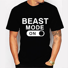 Men's Unisex T shirt Hot Stamping Letter Plus Size Print Short Sleeve Daily Tops 100% Cotton Basic Casual Sillver Gray Light Yellow Black / White