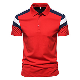 Men's Golf Shirt Tennis Shirt Other Prints Graphic Short Sleeve Daily Tops Business White Red Navy Blue / Summer