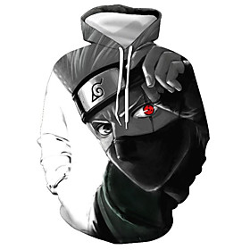 Men's Hoodie 3D Character Skull Hooded Halloween Basic Casual Hoodies Sweatshirts  Light gray
