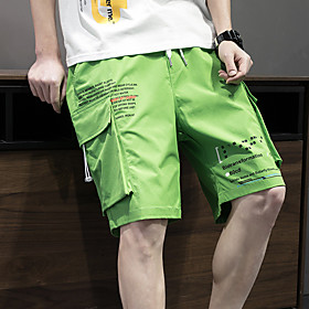 Men's Casual / Sporty Athleisure Breathable Outdoor Sports Sport Daily Shorts Pants Solid Colored Knee Length Drawstring Pocket Gray Green Black Red Green Beig