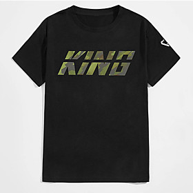 Men's Unisex Tees T shirt Hot Stamping Graphic Prints Letter Plus Size Print Short Sleeve Casual Tops 100% Cotton Basic Designer Big and Tall Black