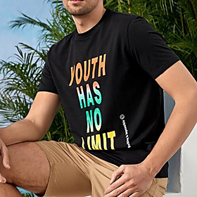 Men's Unisex Tees T shirt Hot Stamping Graphic Prints Letter Plus Size Print Short Sleeve Casual Tops 100% Cotton Basic Designer Big and Tall Black