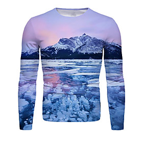 Men's T shirt Graphic Long Sleeve Daily Tops Basic Elegant White
