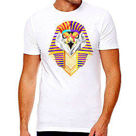 Men's Unisex Tee T shirt Hot Stamping Graphic Prints Eagle Plus Size Print Short Sleeve Casual Tops Cotton Basic Designer Big and Tall White