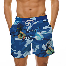 Men's Casual Designer Quick Dry Breathable Beach Swimming Pool Bermuda shorts Board Shorts Pants Cartoon Camouflage Graphic Prints Short 3D Print Drawstring El