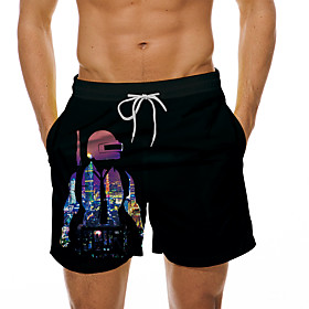 Men's Casual Designer Quick Dry Breathable Beach Swimming Pool Bermuda shorts Board Shorts Pants City Graphic Prints Landscape CITY Impression Short 3D Print D