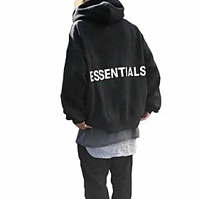 Men's Pullover Hoodie Sweatshirt Graphic Text Letter Front Pocket Hooded Daily Going out Basic Casual Hoodies Sweatshirts  Long Sleeve Loose Long Yellow Gray W