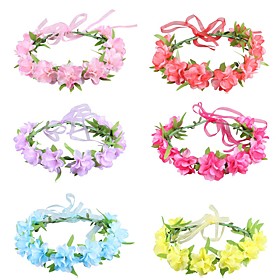1pcs Kids / Toddler Girls' Active / Sweet Party / Birthday / Daily Blue / Red Floral Floral Style Polyester Hair Accessories Blue / Purple / Red One-Size Fit I