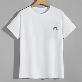 Men's Unisex Tees T shirt Hot Stamping Graphic Graphic Prints Plus Size Print Short Sleeve Casual Tops 100% Cotton Basic Designer Big and Tall White