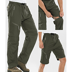Men's Hiking Pants Trousers Convertible Pants / Zip Off Pants Summer Outdoor Ultra Light (UL) Quick Dry Breathable Sweat wicking Pants / Trousers Bottoms Army