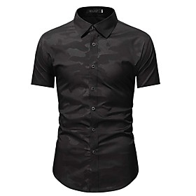 Men's Shirt Graphic Short Sleeve Casual Tops Black Red
