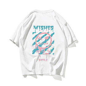 Men's Unisex Tee T shirt Hot Stamping Cartoon Smile Face Plus Size Print Short Sleeve Daily Tops 100% Cotton Basic Casual Round Neck White Black / Summer