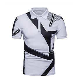 Men's Golf Shirt Tennis Shirt Color Block Short Sleeve Sports  Outdoor Tops Casual / Daily Casual / Sporty Shirt Collar White Black