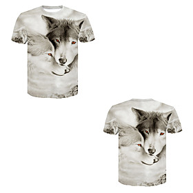 Men's T shirt 3D Print 3D Rivet Mesh Short Sleeve Casual Tops Gray / White