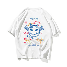 Men's Unisex T shirt Shirt Hot Stamping Cartoon Plus Size Print Short Sleeve Daily Tops 100% Cotton Basic Casual Round Neck White Black / Summer
